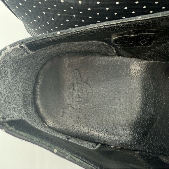 VTG Dr. Martens Polka Dot Oxford Shoes – Black Canvas Lace-Up Classic Punk Style - Picture 11 of 15